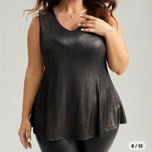 Luxe V Neck Glitter Tank Top